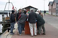 (A)Round the table